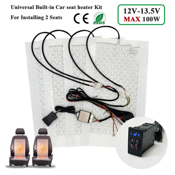 Kit riscaldatore universale per sedili auto da 100 W, adatto per 2 sedili da 48 x 28 cm, cuscinetti riscaldanti in fibra di carbonio da 12 V con interruttore di controllo a 5 livelli_voghion.com