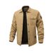 Men's Autumn Corduroy Jacket With Multiple Pockets, Slim Fit Casual Blazer For Daily Wear (Navy, Army Green, Khaki)_voghion.com