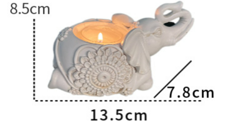 Novo animal elefante resina castiçal mesa de jantar e estudo decoração decoração castiçal presente prop elefante sagrado_voghion.com