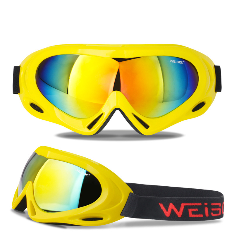 Ski glasses Single-layer adult and children mountaineering goggles Windproof sand dust outdoor skiing equipment_voghion.com
