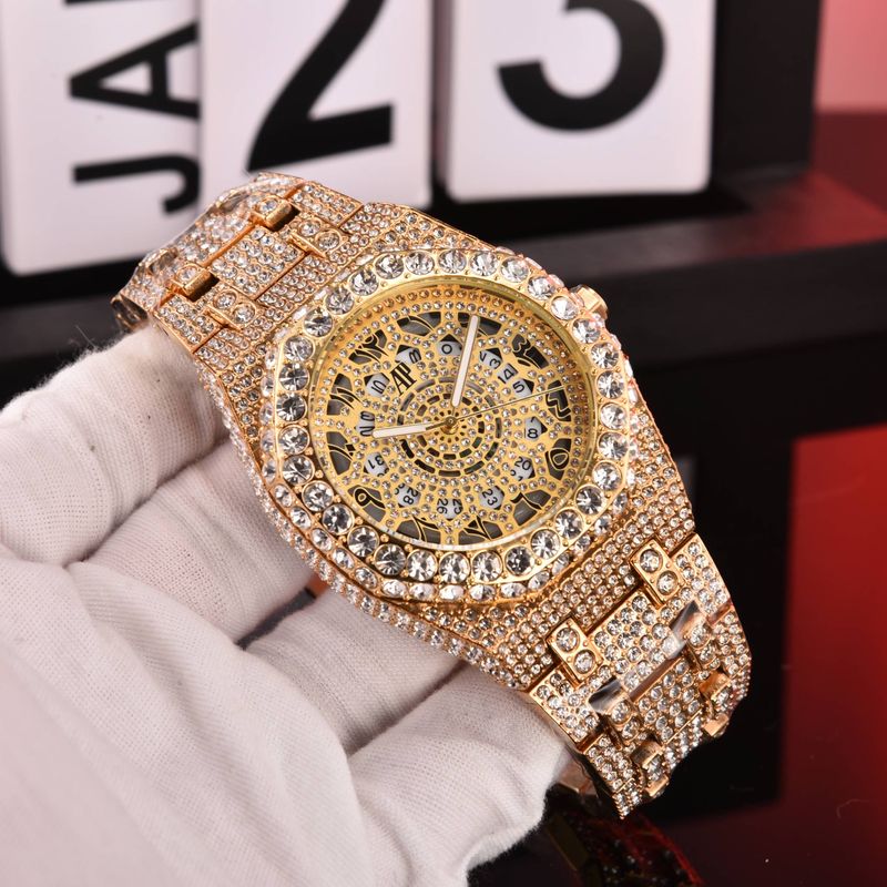 Reloj de cuarzo de lujo para hombre, con esfera de personalidad de moda y correa de acero inoxidable resistente, ideal para el tiempo libre._voghion.com