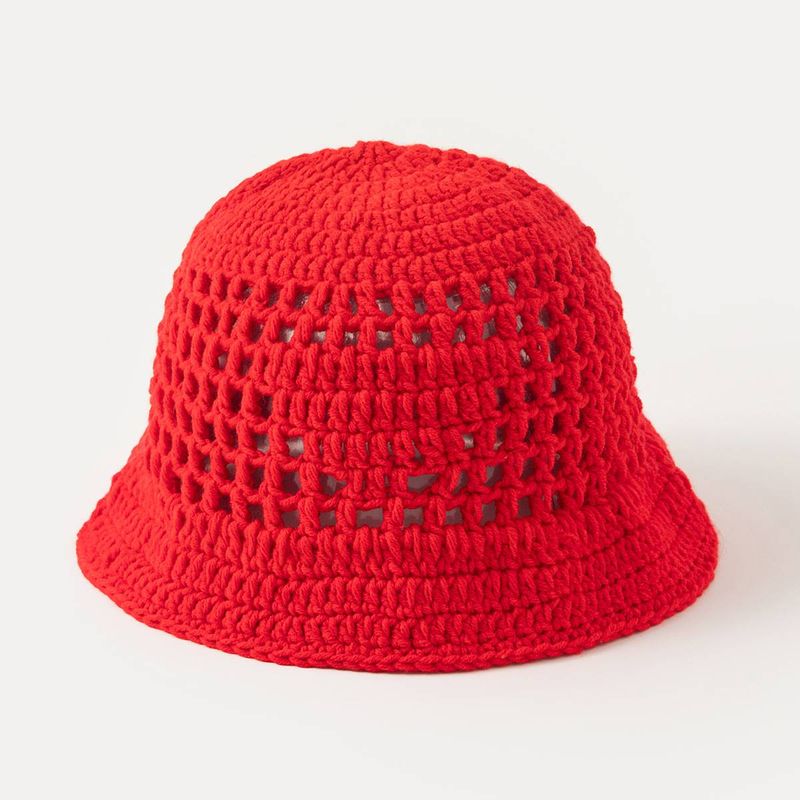 Spring And Summer Inverted Triangle Hollowed Out Handmade Crochet Bucket Hat, Woolen Fisherman Hat, Versatile Mesh Basin Hat_voghion.com
