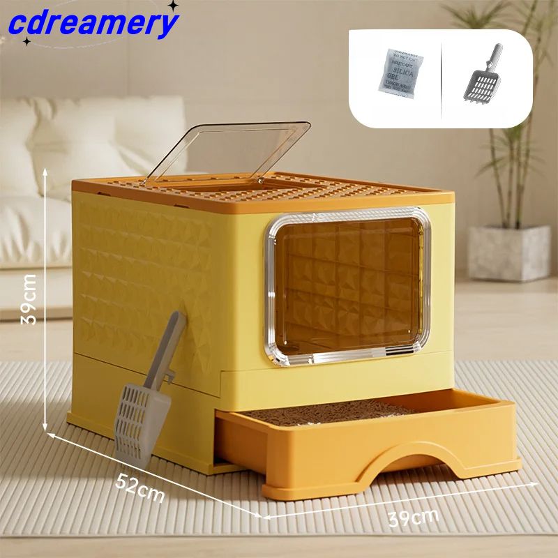 Cat Litter Box Oversized Drawer Type Splash-proof Fully Enclosed Cat Pet Supplies_voghion.com