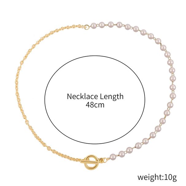 venda quente de jóias de pérolas Colar com pingente de pérolas Versátil senhoras Pin Simples Colar de pérolas Feminino_voghion.com