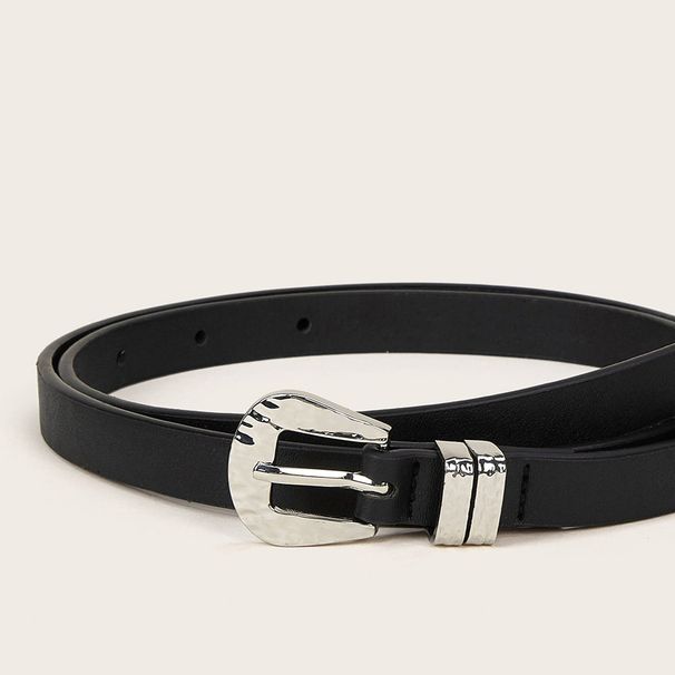 Ceinture fine et polyvalente noire avec lettres d'amour pour femmes, nouvelle collection 2022_voghion.com