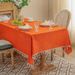 Geometric Tablecloth With Tassels – Non-Slip & Durable Polyester Fabric For Dining/Picnic/Café (140x100cm To 140x260cm, 4 Colors)_voghion.com