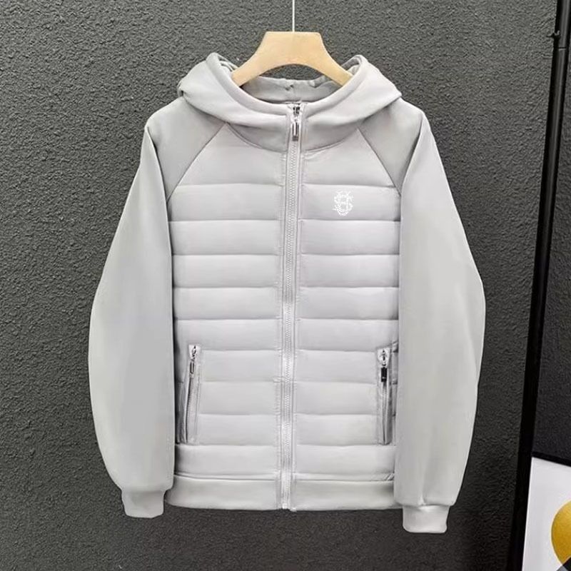 Men's Clothing Men's Down Cotton Splicing Sweatshirt Fabric Jacket US Pearl Three Dimensional Print Jacket_voghion.com