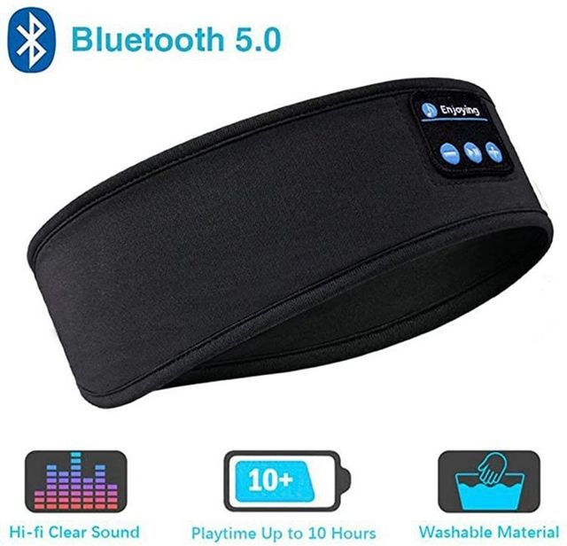 Căști Bluetooth pentru dormit, sport, cu bandă de susținere subțire, elastică, confortabilă, fără fir, pentru muzică, mască de ochi pentru dormitorul lateral_voghion.com