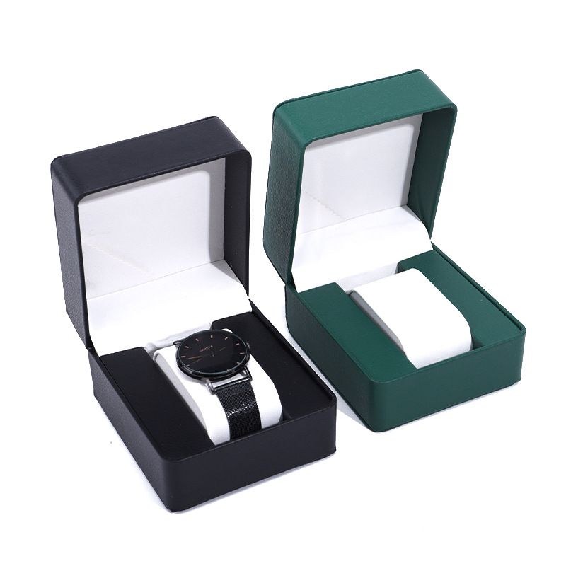 Premium-Uhrenbox aus PU-Leder mit Klappdeckel – Elegante Aufbewahrungs- und Präsentationsbox für Uhren – Stilvoller und langlebiger Uhrenorganizer (Schwarz/Rot, Matt/Glänzend)_voghion.com