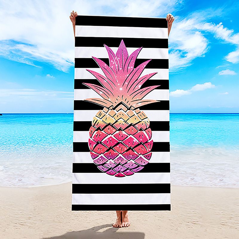 Double-Sided Beach Towel - Ultra-Soft Microfiber With Printed Design, Quick-Dry For Swimming & Sunbathing_voghion.com