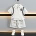 Boys Suits Summer 2025 New Children's Summer Clothes Handsome Street Blasting Baby Children's Short Sleeved Polo Shirt Two Piece Suit_voghion.com