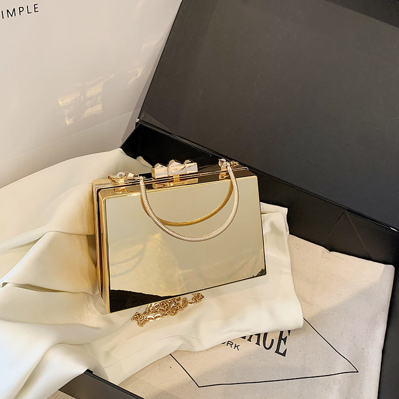 Women's bag, niche, high-end sense, ins handbag, 2023 new acrylic box chain, crossbody small square bag_voghion.com