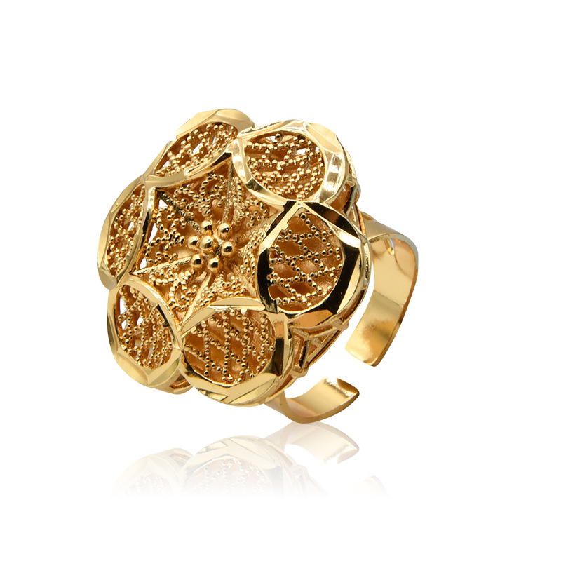 Ringen legering open ring vrouwen bloem wijsvinger ring bruid trouwring sieraden_voghion.com