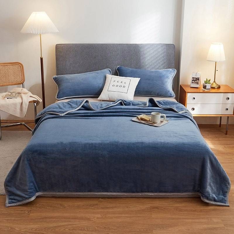 Home Textile Plush And Thick Milk Velvet Bed Sheet Plush Blanket_voghion.com