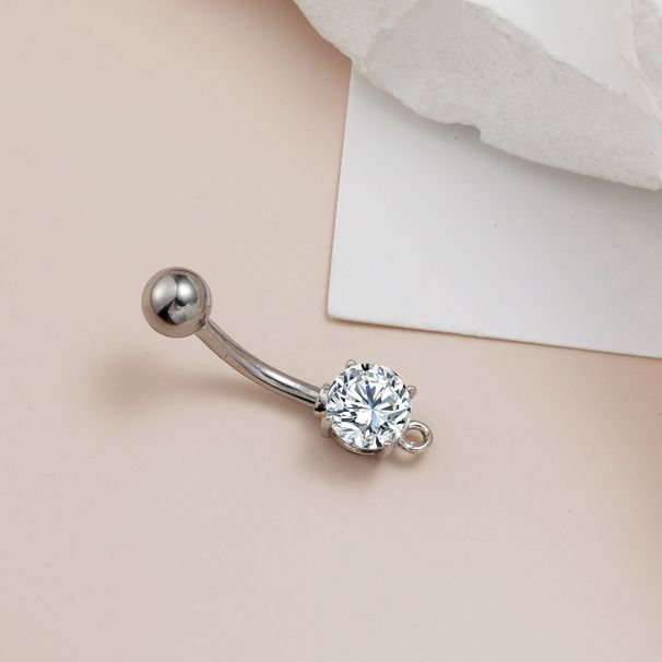 Teardrop Blue Topaz Belly Ring - 316L Surgical Steel Body Jewelry, Dainty Gemstone (14G/16G, Hypoallergenic, Gift Box)_voghion.com