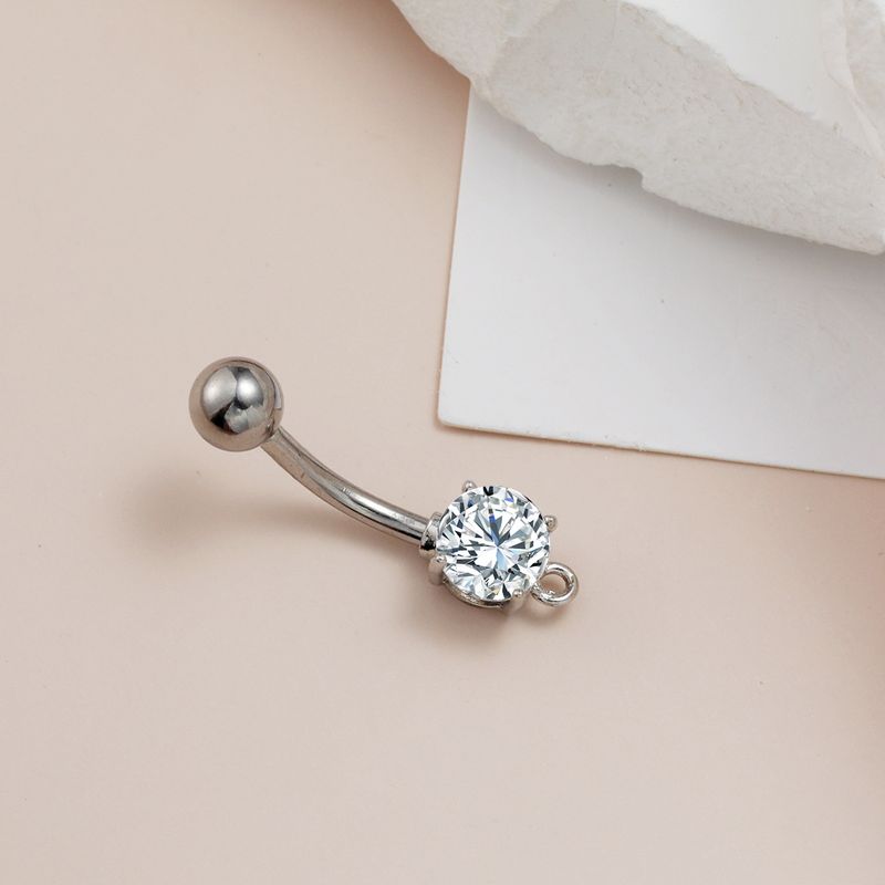 ​Teardrop Blue Topaz Belly Ring - 316L Surgical Steel Body Jewelry, Dainty Gemstone (14G/16G, Hypoallergenic, Gift Box)​_voghion.com