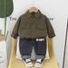 2025 Spring Autumn Children's Clothing Korean Edition, Casual Long Sleeve Shirt, Jeans, Two Piece Set, Handsome And_voghion.com