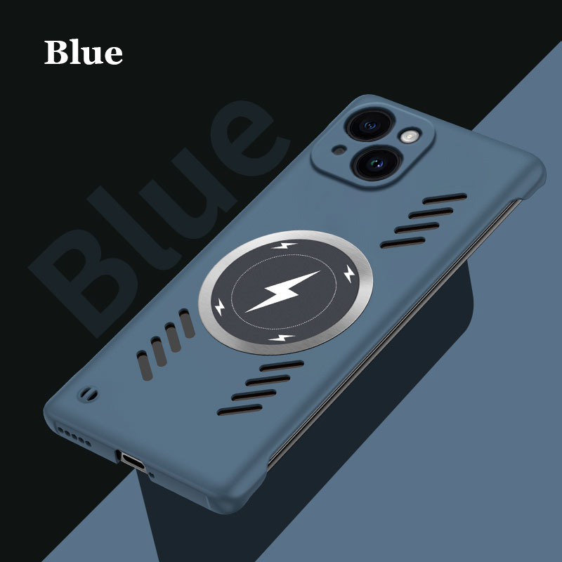 Frameless Heat dissipation Magnetic PC Case For iPhone 14 13 12 11 8 7 mini Pro Max Plus Magsafing Wireless Charging Shell Cover_voghion.com