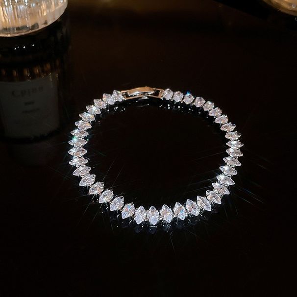 Braccialetto alla moda, leggero, di lusso, di alta qualità, regolabile, con perline di vetro e cuore quadrato, per donna_voghion.com