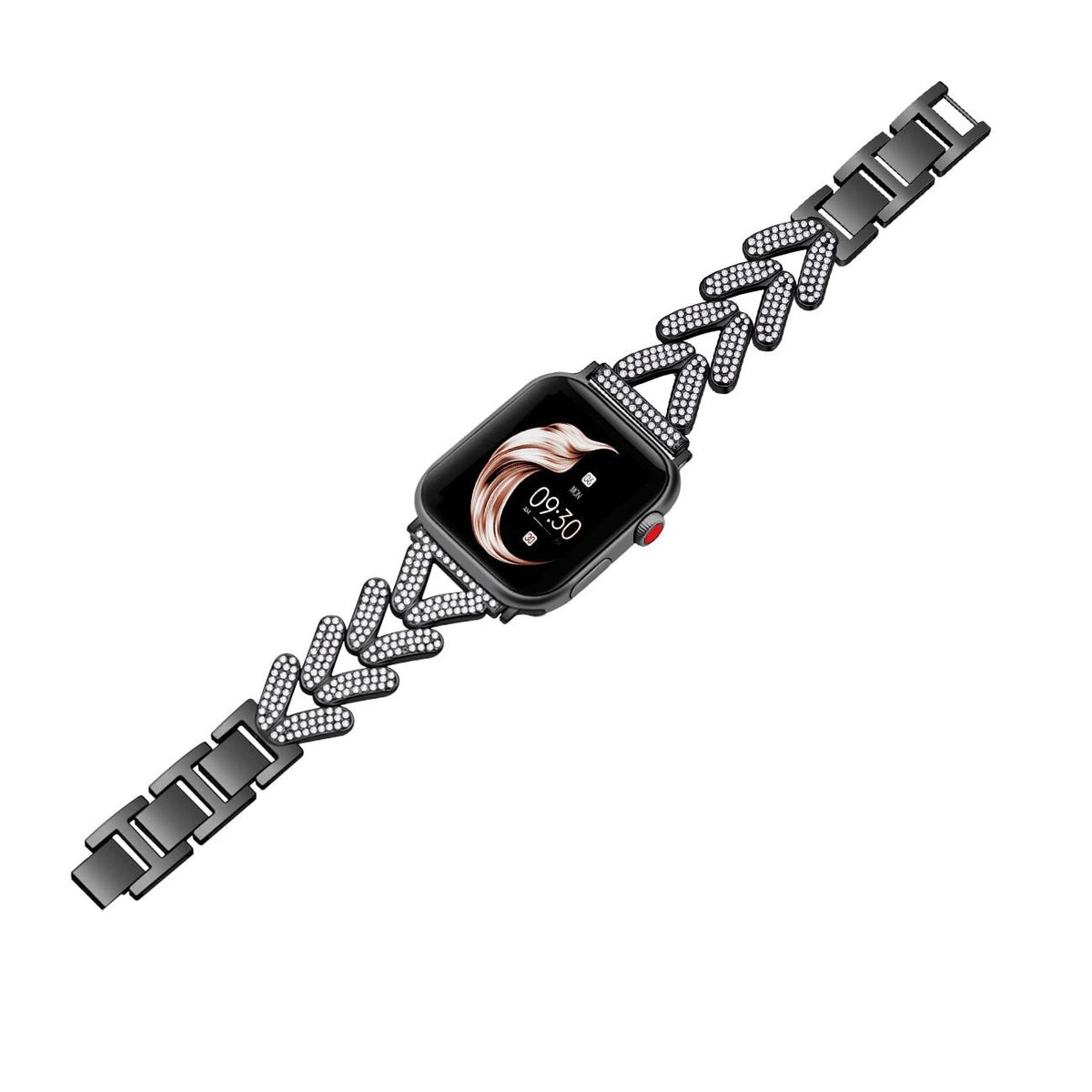 Applicable to watch 78910 series universal V shaped diamond iwatch thin metal strap_voghion.com