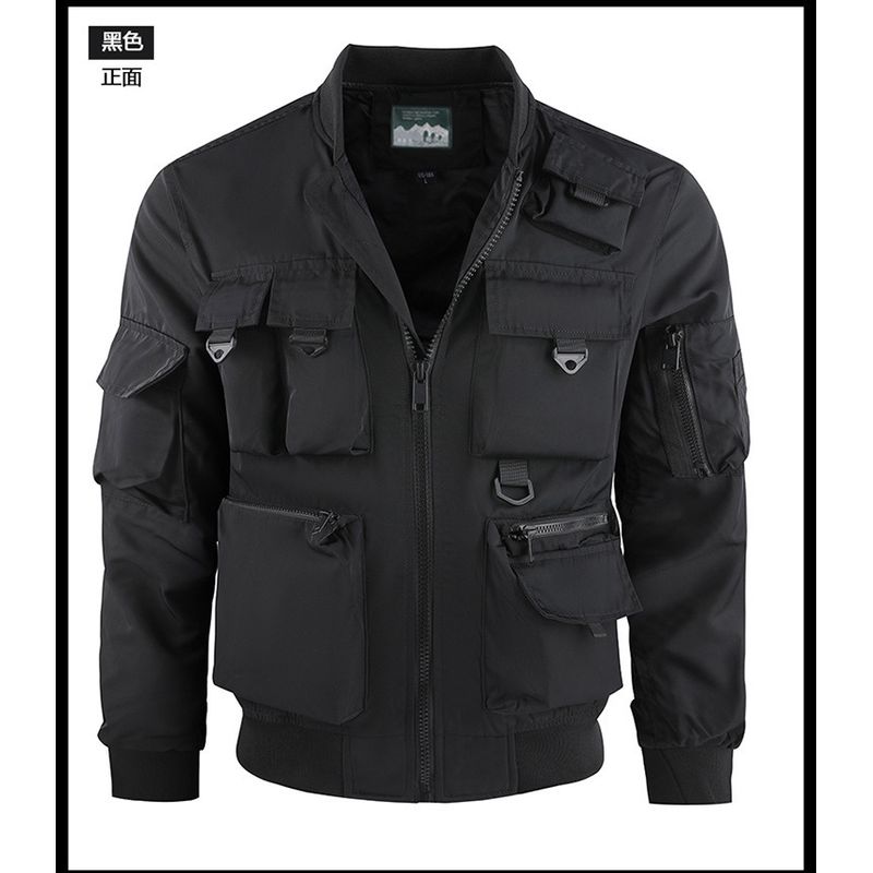 Herren Bomber Baseball Funktions Multi-Pocket Mantel Drei-Proof Jacke Arbeitskleidung 8809_voghion.com