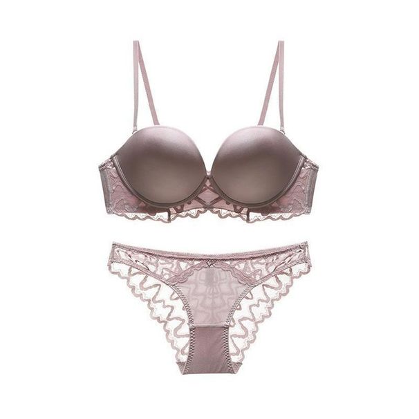 Intimo da donna, sexy, sottile, con anello in acciaio morbido, grande U, liscio, bellissimo, reggiseno push-up in pizzo, piccolo seno._voghion.com