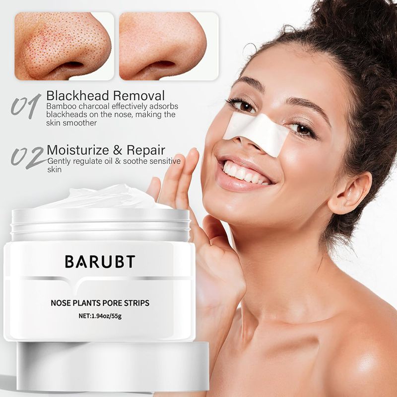 Le strisce BARUBT rimuovono i punti neri, l'acne, la maschera nasale detergente, il peeling delicato e il miglioramento dei pori._voghion.com
