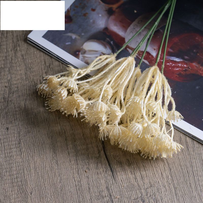 Produttore all'ingrosso di fiori artificiali in stile INS con nove forcelle in floccaggio, decorazione per la casa, fiori artificiali per matrimoni transfrontalieri YC1113_voghion.com