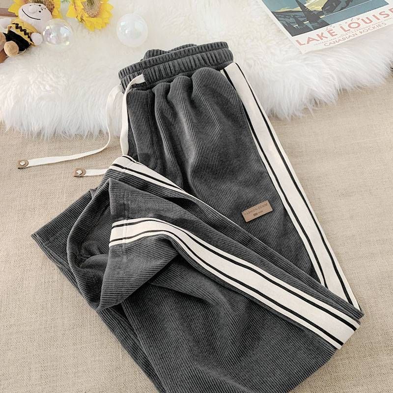 Pantaloni in velluto a coste da uomo, primavera, autunno, inverno, per ragazzi, larghi, dritti, pantaloni casual sportivi da ragazzo_voghion.com