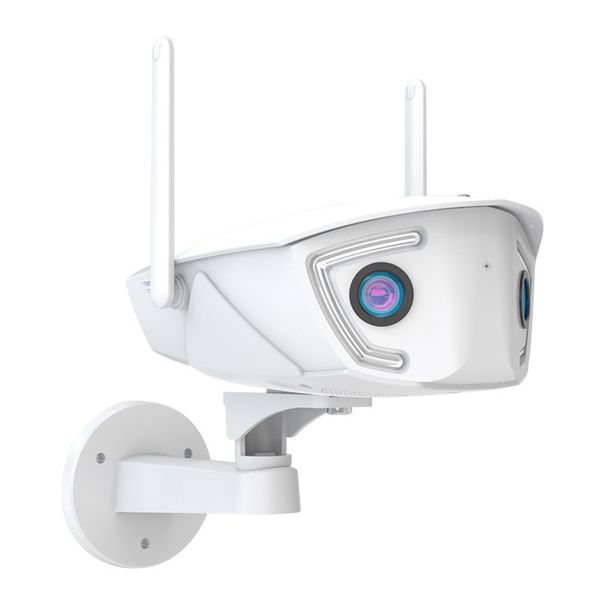 Câmera de segurança WiFi de lente dupla 180° com visão noturna, 4 MP HD, visualização remota, IP66 à prova d'água para uso interno/externo_voghion.com