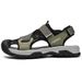 2024 Summer Men's Large Size Sandals Outdoor Beach Shoes Velcro Toe Sandals Head Layer Leather Breathable Casual Shoes_voghion.com