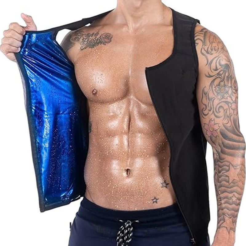 Sportkleding Heren Rits Korset Sport Buik Zweet Vest Hardlopen Zweet Fitness Yoga Kleding Zweetkleding_voghion.com
