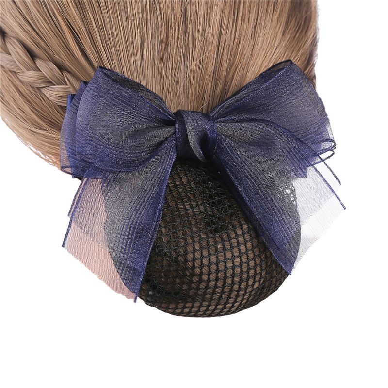 Fermaglio per capelli con fiocco, forcina professionale per donna, retina per capelli da infermiera, retina per capelli da lavoro, filato di seta, accessori per capelli con fiocco temperamento_voghion.com