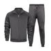 Herren-Freizeit-Sportbekleidungsset, langärmliges Kapuzenpullover-Jogginghose (Schwarz, Grau, Armeegrün, Khaki), bequemes, stylisches zweiteiliges Outfit für Herbst/Winter_voghion.com