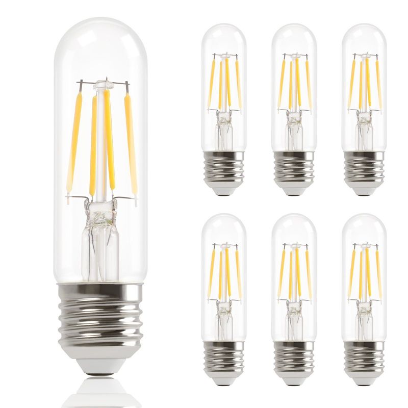 6ER Glühbirne E27 LED WarmWeiß-T30 4W Edison Vintage Leuchtmittel 2700K Warmweiß Licht Birne Retro Filament Energiesparlampe E27 Sockel Nicht Dimmbar_voghion.com