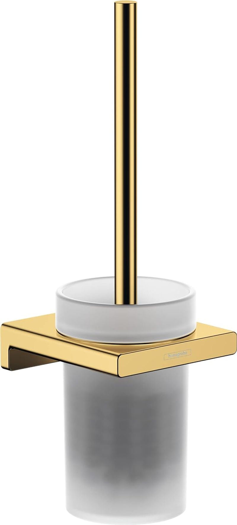 hansgrohe AddStoris Toilet Brush And Container, Toilet Brush Holder, Polished Gold Look_voghion.com