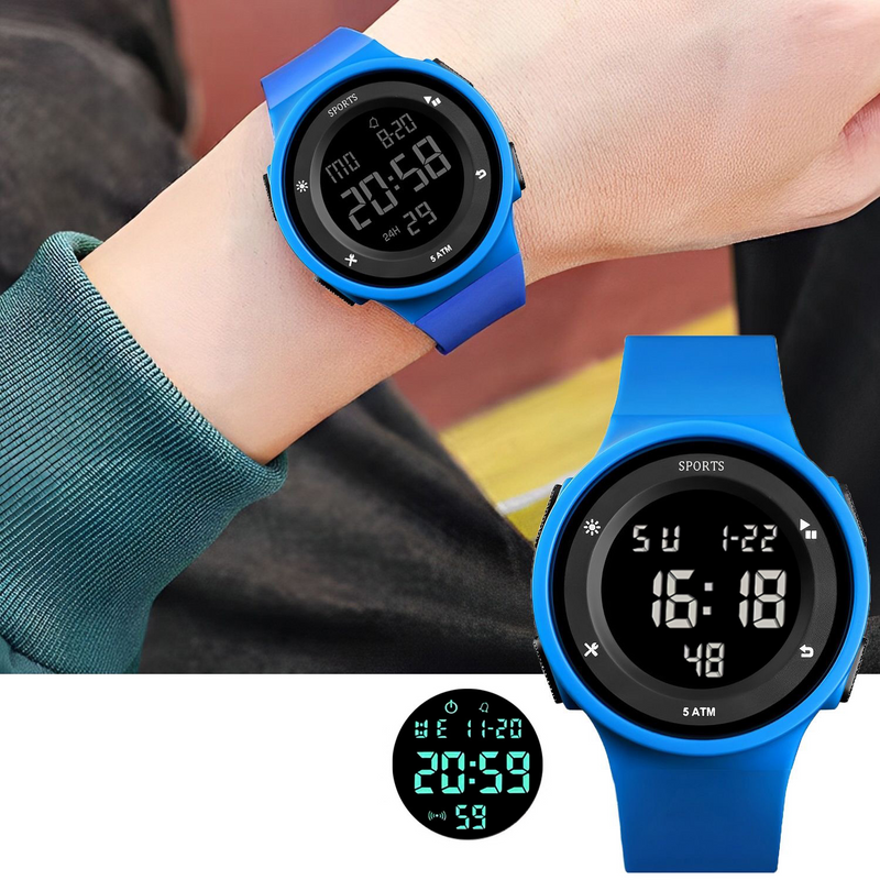 Kindermode Uhren Kinder elektronische Uhren Jungen und Mädchen einfache Junior High School Student Wecker leuchtende elektronische Uhr_voghion.com