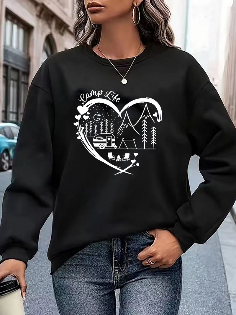 Sonbahar ve Kış Kadın Spor Giyim Baskılı Günlük Moda Kazak_voghion.com