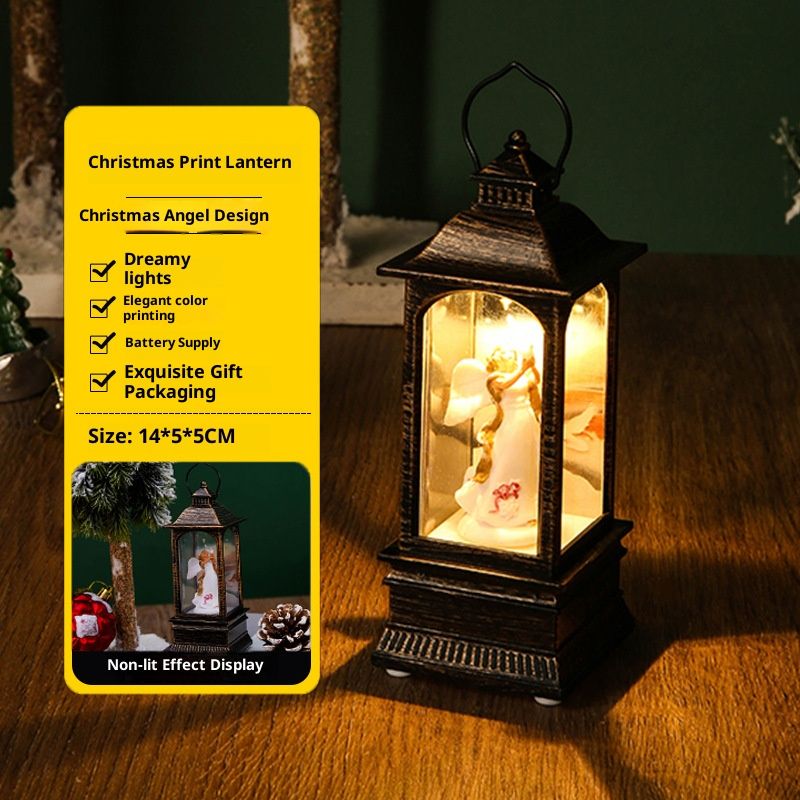 Lanterne de Noël LED bonhomme de neige avec base remplissable d'eau - Décoration de table portable pour illuminer votre scène de fêtes (Variantes Père Noël/Sapin disponibles)_voghion.com