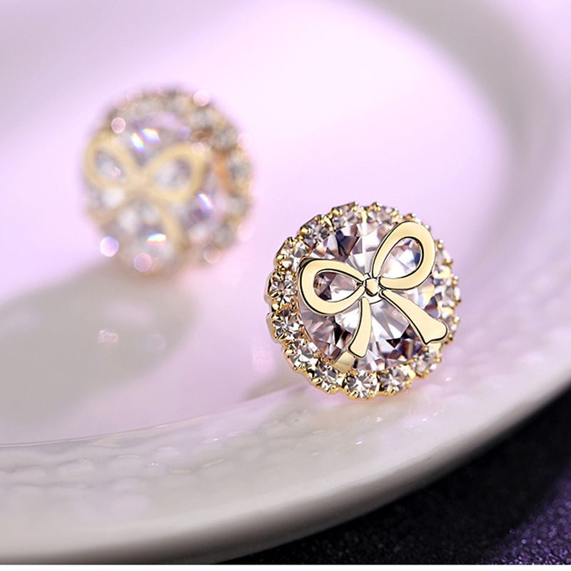 No Need To Remove When Sleeping Bowknot Silver Needle Internet Celebrity Style Elegant Small Personality Girl Earrings_voghion.com