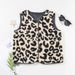 Shiying Fashion Simple Versatile Coat Women's Autumn and Winter New Collection Leopard Print Front Button Plush Vest_voghion.com