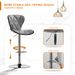 Bar Stools Set Of 2, Swivel Adjustable Counter Height Barstools With Back And PU Leather-Gray_voghion.com