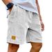 2025 New Men's Embroidered Logo Corduroy Fashion Drawstring Casual Shorts_voghion.com