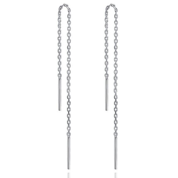 S925 Sterling Silber Quaste Kette Einfädler Baumeln Ohrringe Kette Geschenk F25_voghion.com