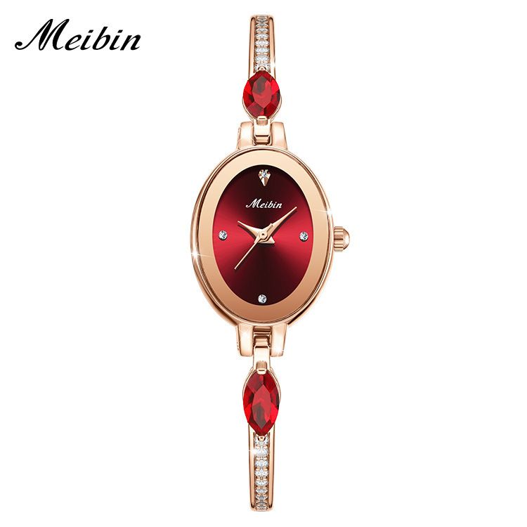 Orologio da donna con cinturino al quarzo con diamanti e acqua, nuovo prodotto Meibin_voghion.com