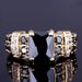 Gold Plated Black Square Gem Statement Ring With Crystal Accents, European Fashion Edgy Luxury Jewelry For Women, Bold Gift For Style Enthusiasts_voghion.com
