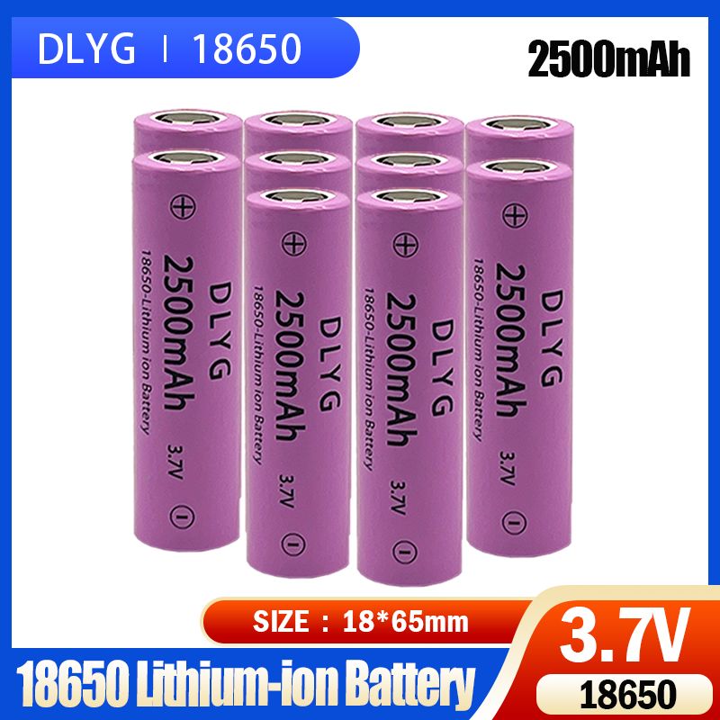 Batería recargable 18650, 3,7 V, 2500 mAh, capacidad de batería recargable de iones de litio para linterna, batería de antorcha_voghion.com