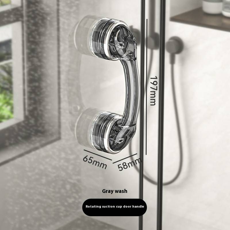 Dual Hook Suction Cup Hanger – Strong No-Drill Hook For Doors, Cabinets & Smooth Surfaces (5kg Load, Transparent/Transparent Gray, Modern Design)​_voghion.com