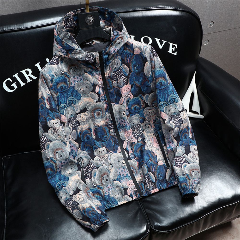 Veste coupe-vent à capuche et fermeture éclair pour homme, vêtement d'extérieur léger, style européen et américain, imprimé, manches longues, décontracté, ample, M-4XL, printemps 2026_voghion.com