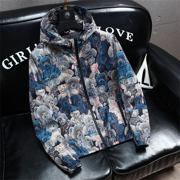 Veste coupe-vent à capuche et fermeture éclair pour homme, vêtement d'extérieur léger, style européen et américain, imprimé, manches longues, décontracté, ample, M-4XL, printemps 2026_voghion.com